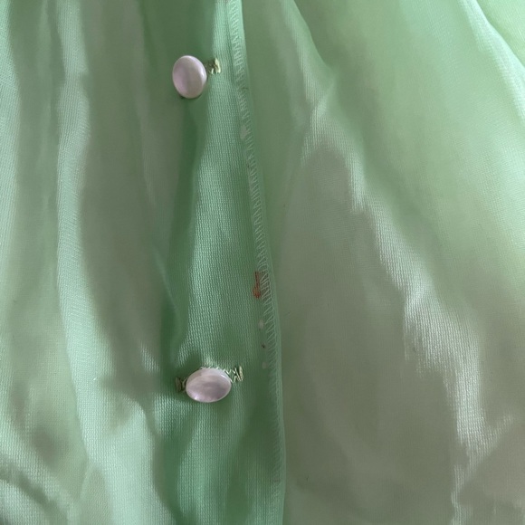 Vintage lime green robe or bed jacket chiffon and lace - Picture 4 of 8